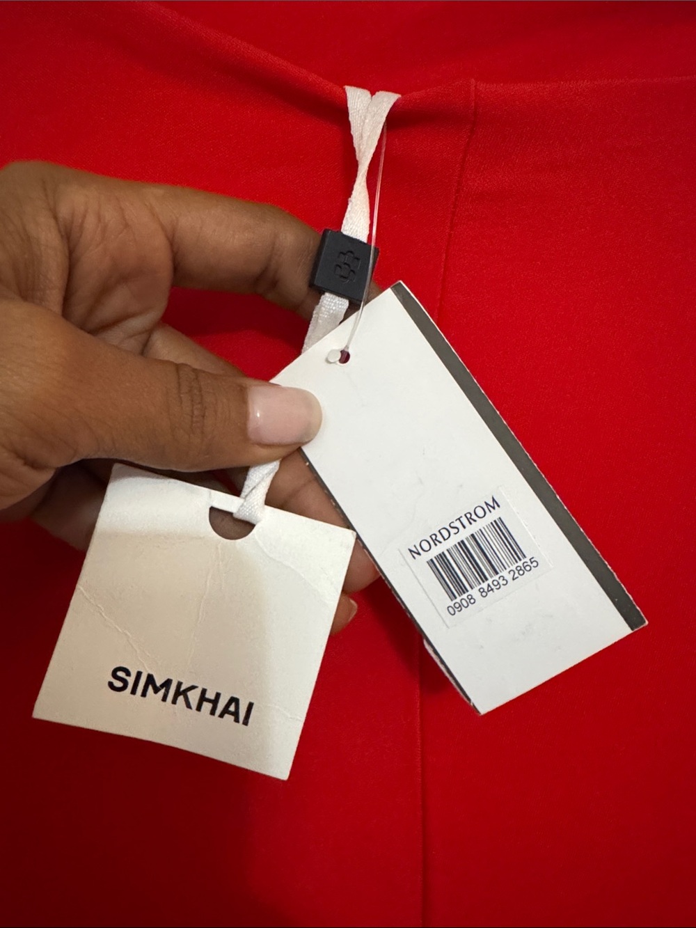NWT Simkhai Ferrera Red Ruched Long-Sleeve Dress Sz 4 - Picture 5 of 9